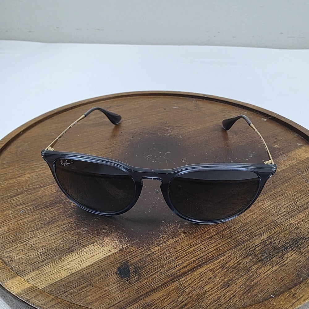 Ray-Ban Erika Sunglasses Womens 54-18 Blue Gray Round Polarized Thailand RB4171